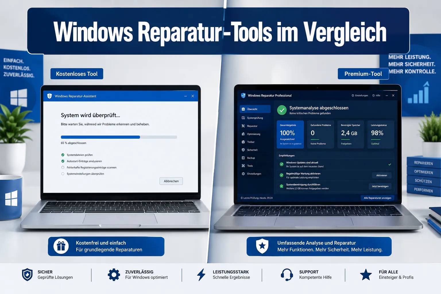 Vergleich: Windows Reparatur-Tools – Kostenlos vs. Premium-Versionen: Was lohnt sich wirklich?