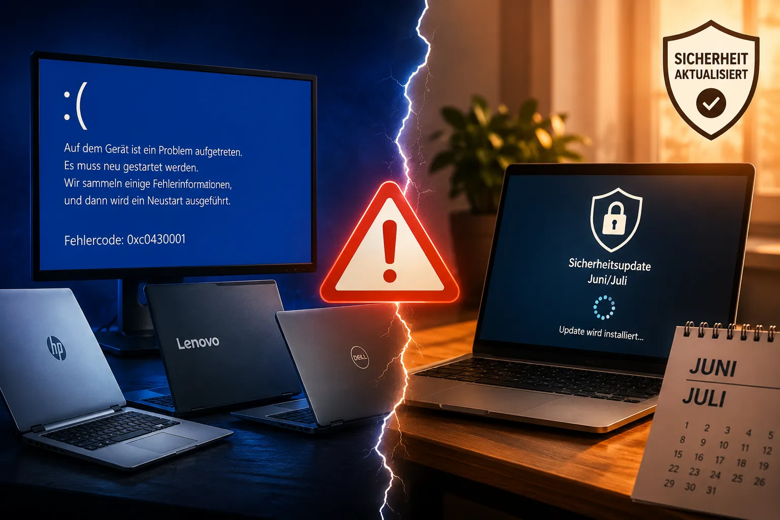 Bluescreens mit Fehlercode 0xc0430001 auf HP-, Lenovo- und Dell-Rechnern nach