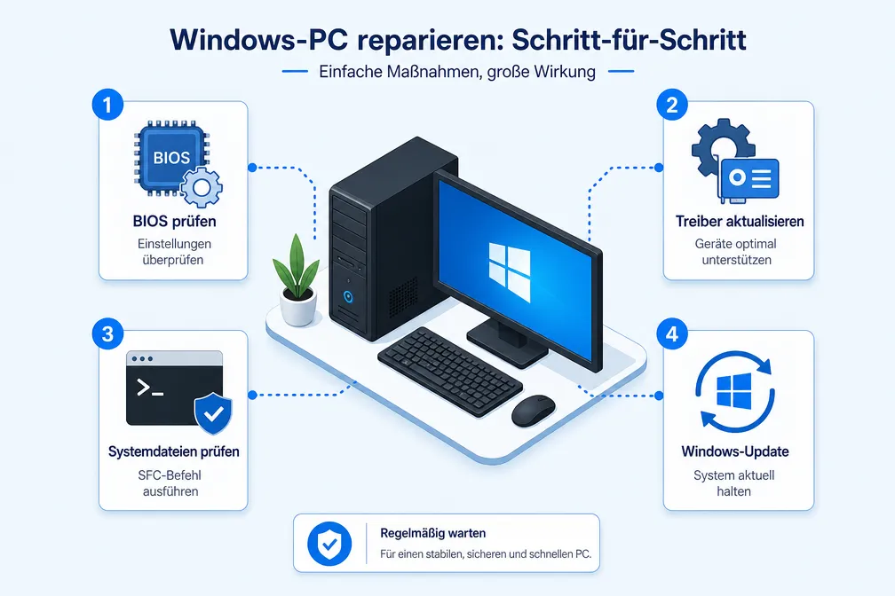 Schritt-für-Schritt Reparatur Windows Fehlercode 0xc1900101 BIOS Treiber SFC