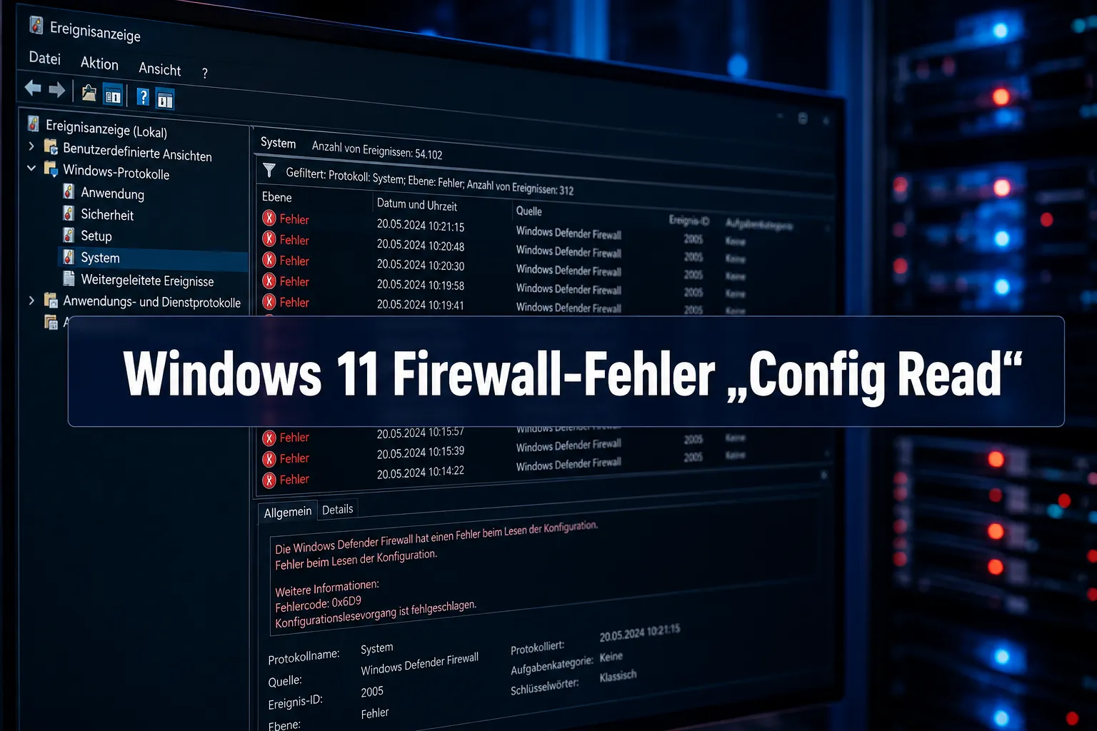 Windows 11 Firewall-Fehler „Config Read Failed, More data is available“ (Ereignis 2042) verstehen und beheben