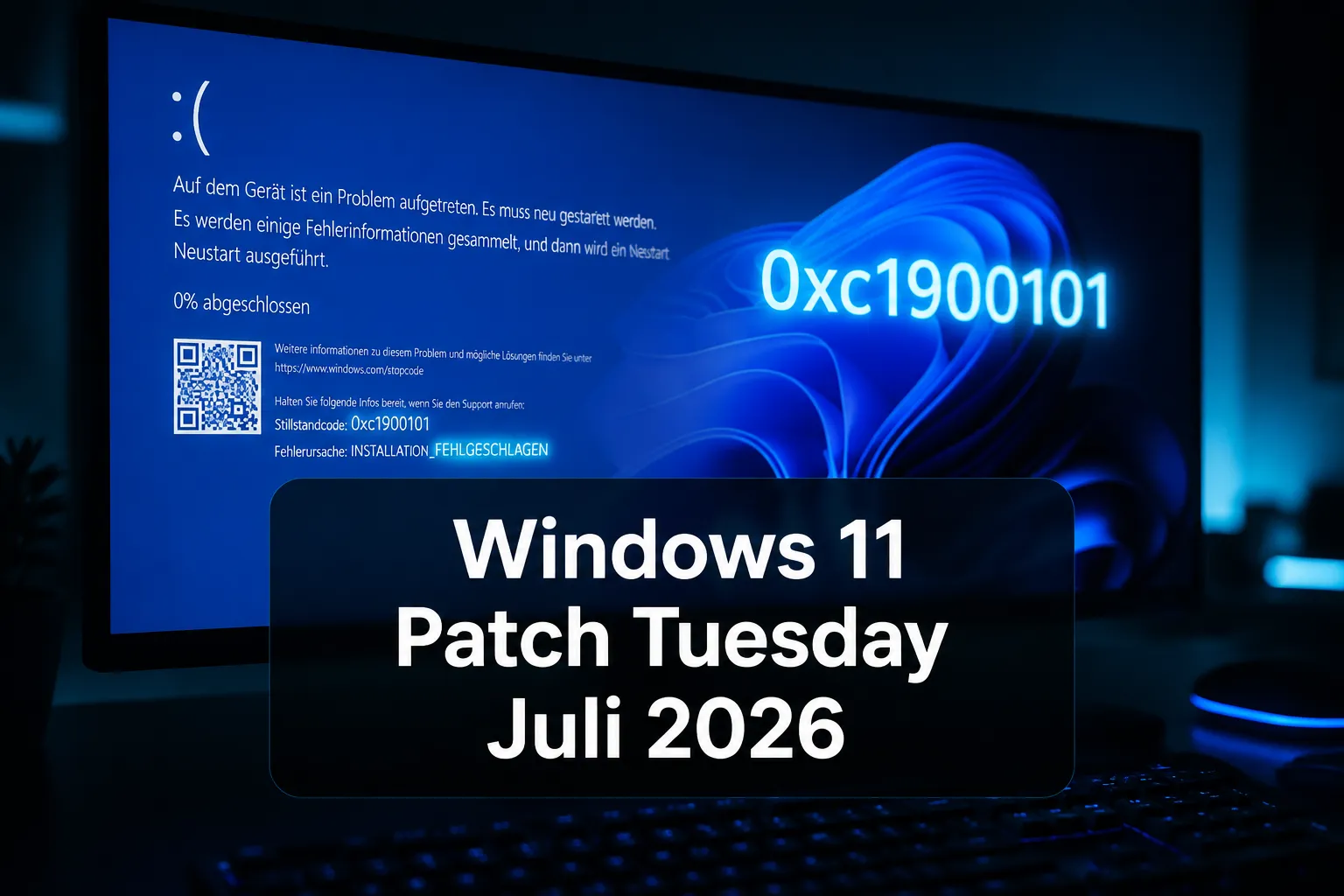 Windows 11 Patch Tuesday Juli 2026: Installations- und Boot-Probleme mit Fehlercodes 0xc1900101, 0x80070002 und 0xc1900201