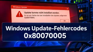 Windows Update-Fehlercodes 0x80070005, 0x800f0922, 0x80240034 und 0x8024200d beim Patchday Juli 2026
