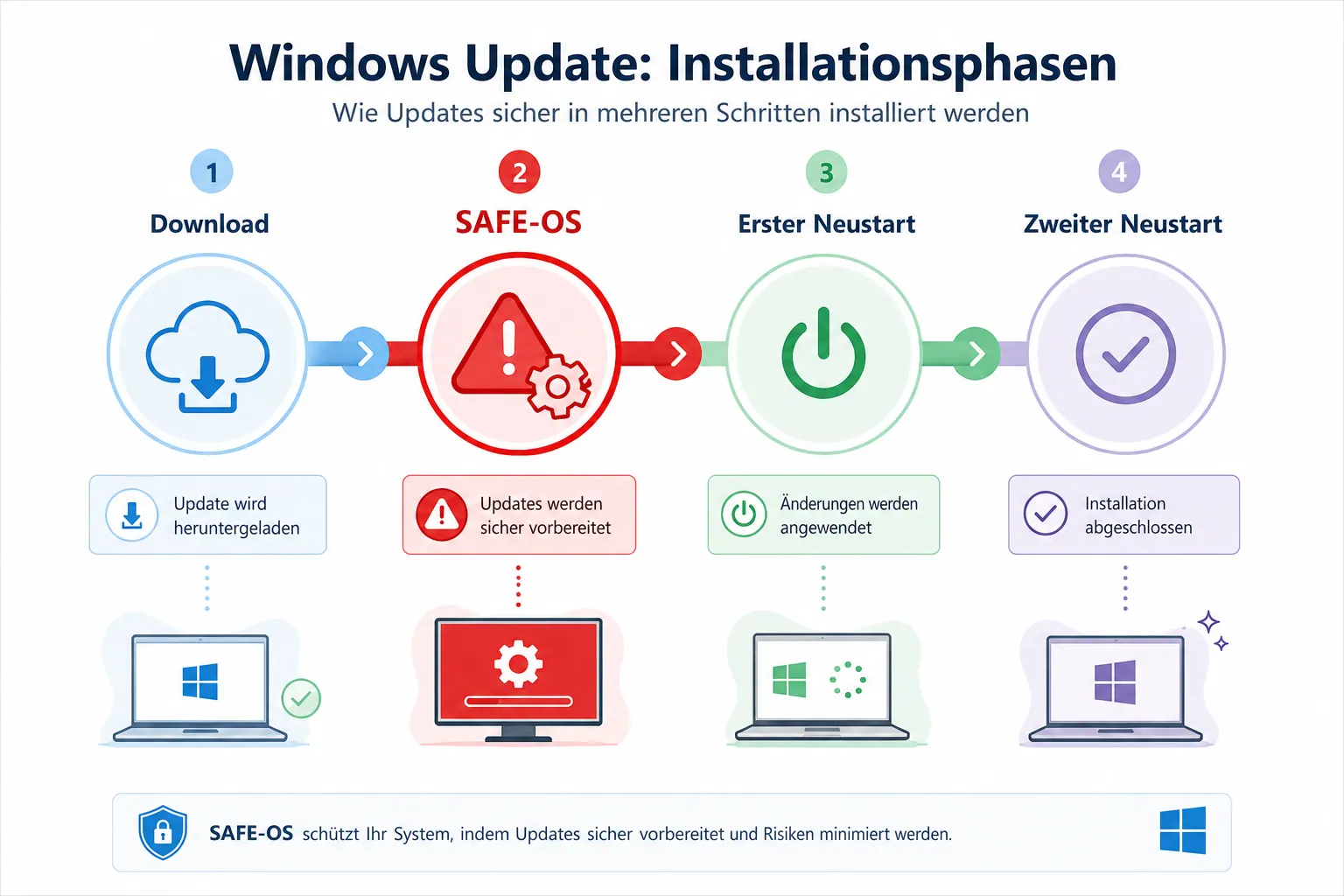 Windows Update Installationsphasen mit SAFE-OS-Phase als Fehlerquelle