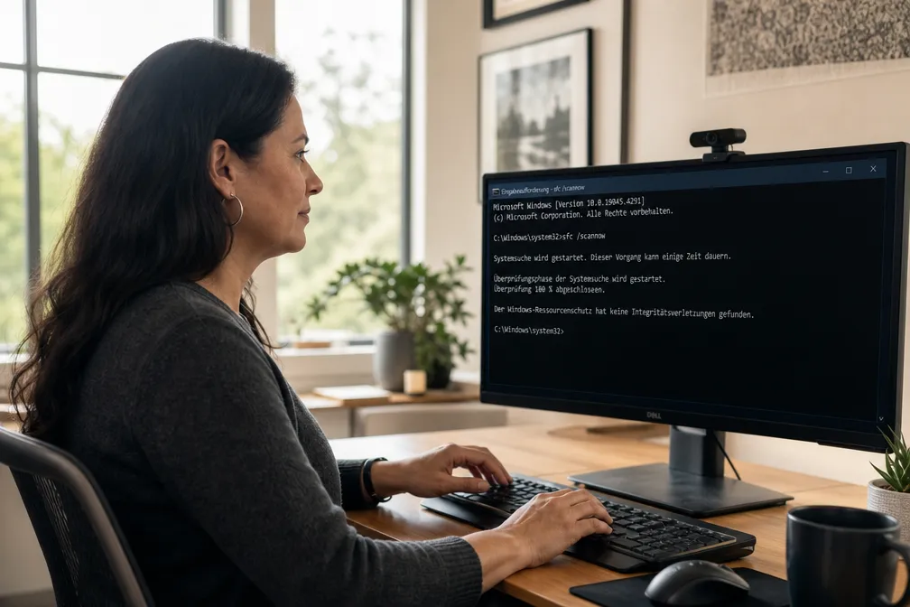 Systemreparatur mit sfc /scannow in der Windows Eingabeaufforderung